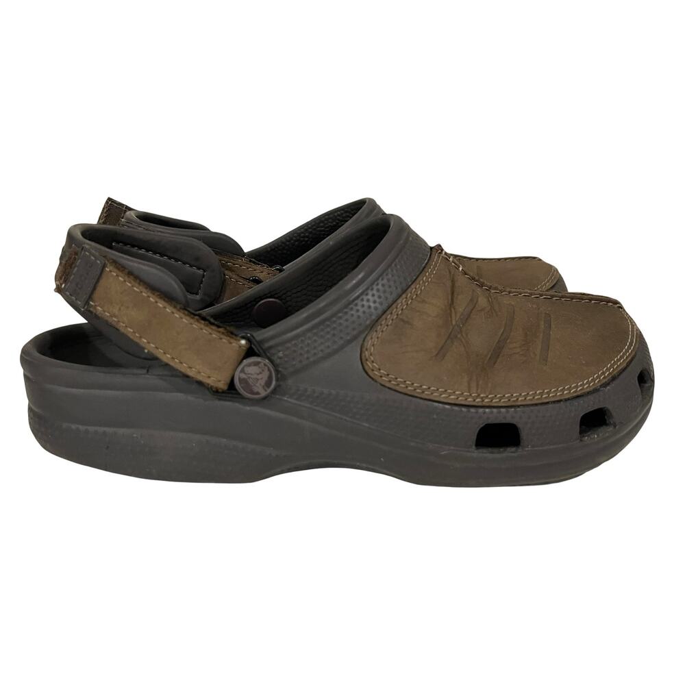 Crocs Men's Yukon Mesa Clogs Espresso Size 10 Adjustable Strap Slides Sandals